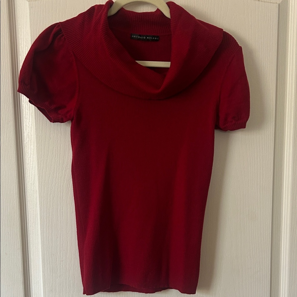 ANTONIO MELANI Rich Red Knit Top
